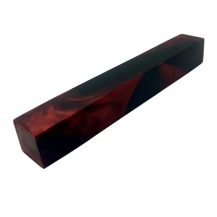 Carrelet hybride ébène du Gabon / résine rouge 22×22×150 mm