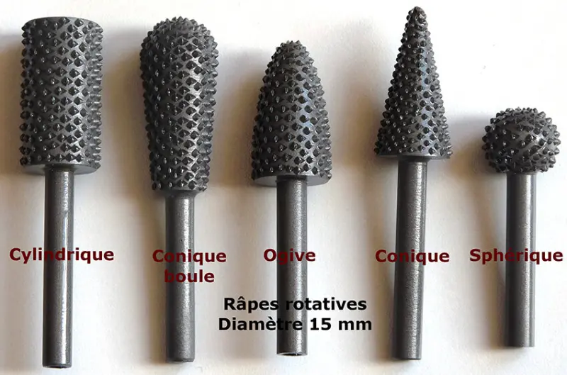 Râpe rotative sphérique Ø 15 mm piqûre 8 - Saphir Tradition