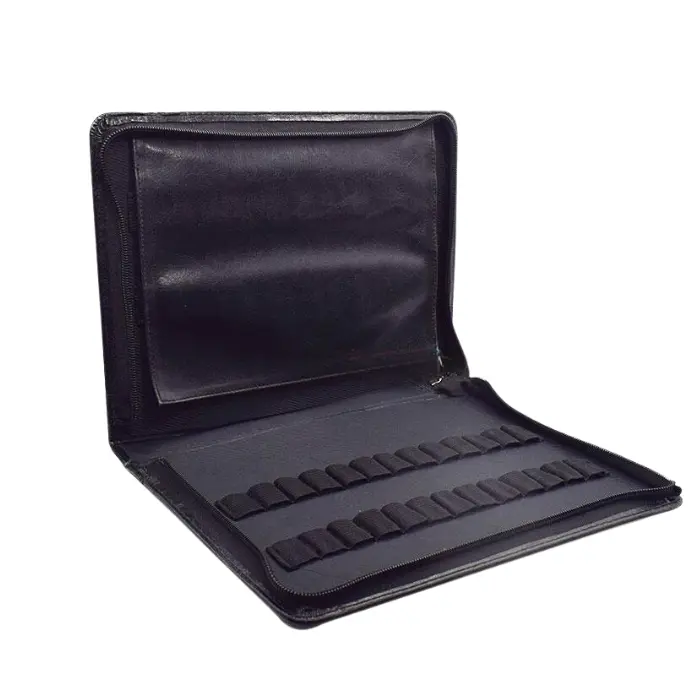Trousse simili cuir 26 stylos à fermeture zip