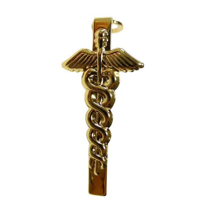 Clip doré forme Caducée pour stylo 7 mm