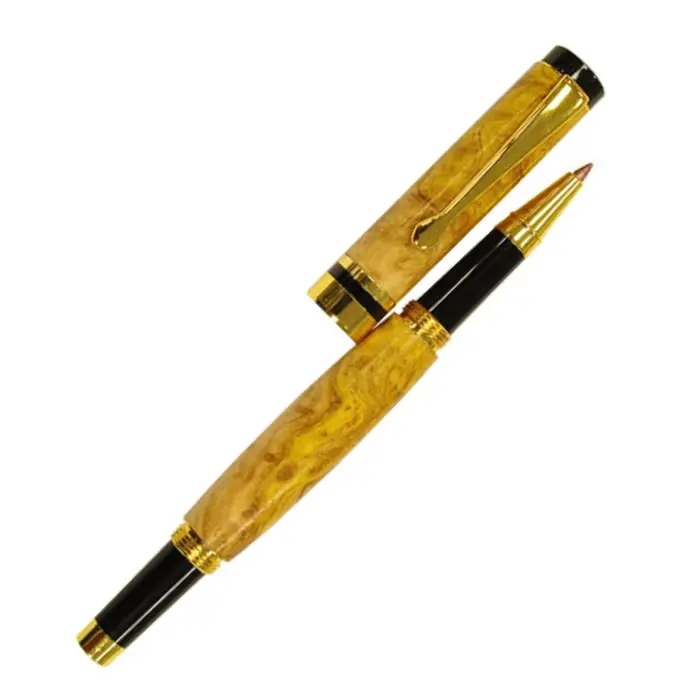 Mécanisme stylo roller ball Classic 10 mm plaqué or 14K - Eva