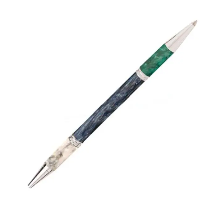 Mécanisme stylo à bille double écriture 7 mm chromé - Vanessa