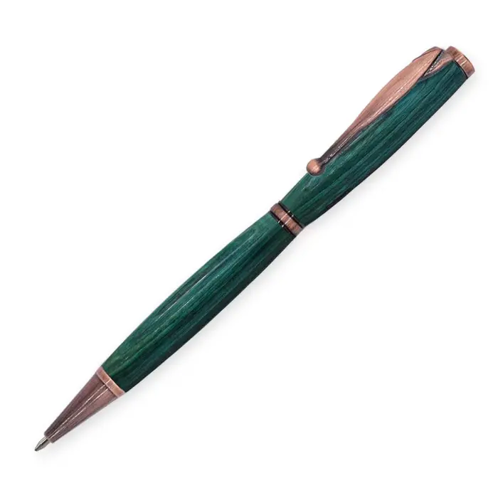 Mécanisme stylo à bille 7 mm clip boule cuivre vieilli