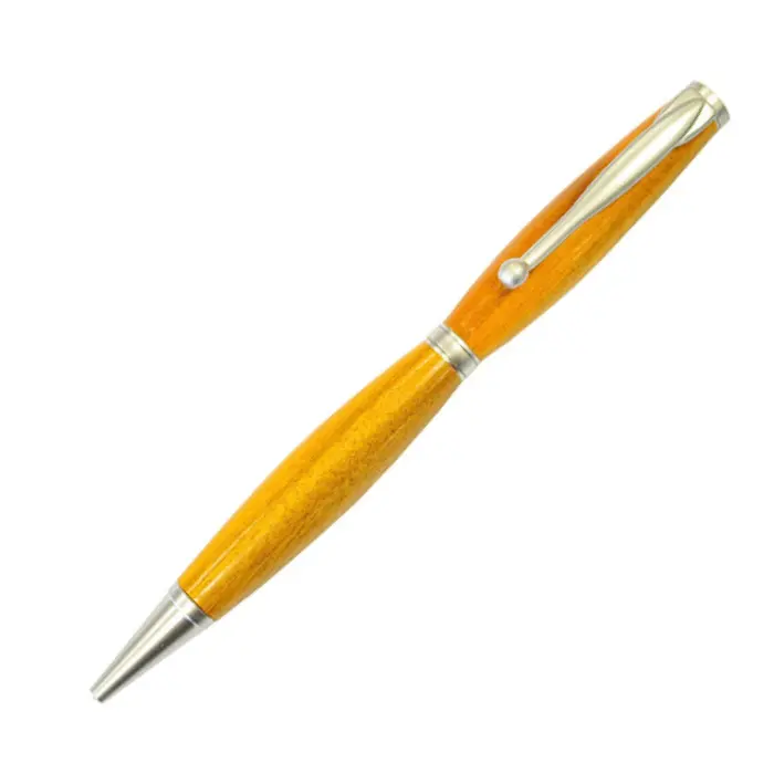 Mécanisme stylo à bille 7 mm clip boule chromé satiné