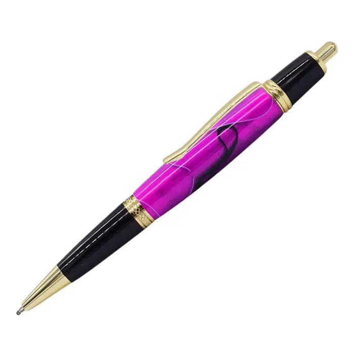 Mécanisme stylo bille à poussoir Ø 10,5 mm Judy, doré + chromé noir