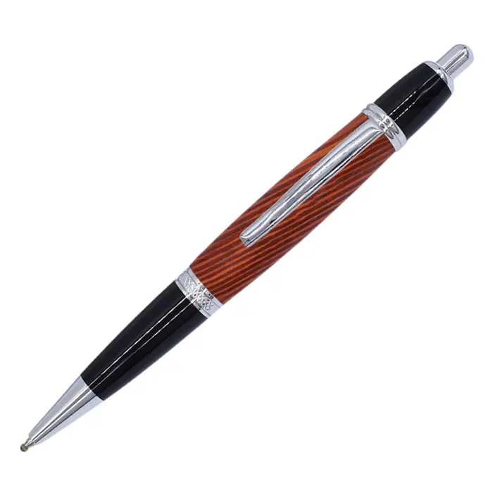 Mécanisme stylo bille à poussoir Ø 10,5 mm Maya, chromé + noir