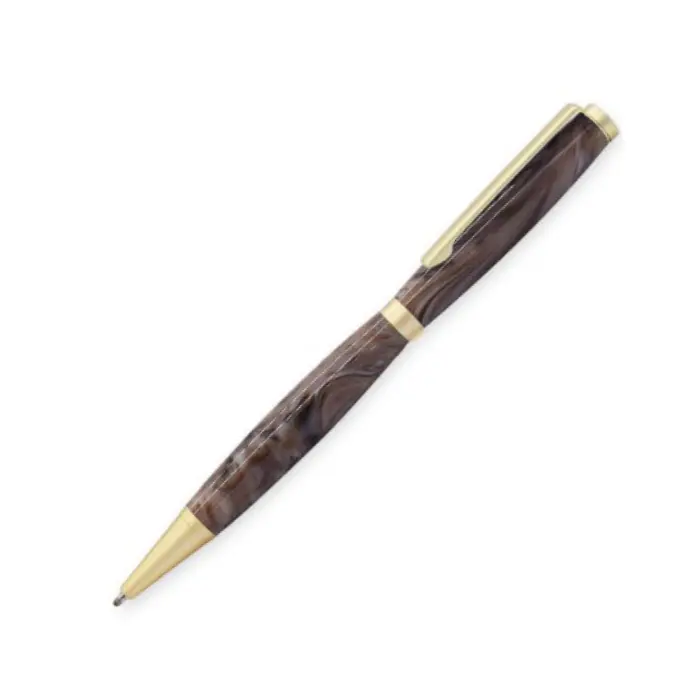 Mécanisme de stylo à bille clip droit 7 mm - Axelle Doré satin