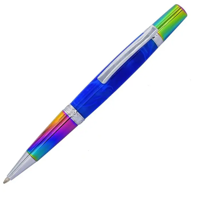 Mécanisme stylo bille Ø 10,5 mm chromé/arc en ciel · Gamme RZ56 Théa
