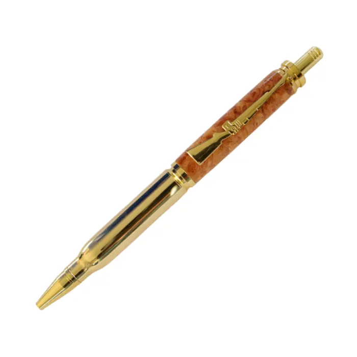 Mécanisme stylo roller à poussoir 8 mm plaqué or 14K - Nora