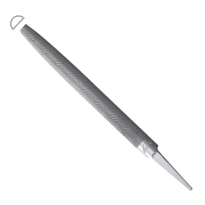Râpe à bois mi-ronde 200 mm moyenne piqûre avec manche bois
