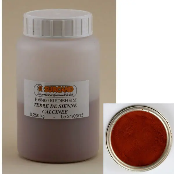 Pigment naturel terre de Sienne calcinée 250 g