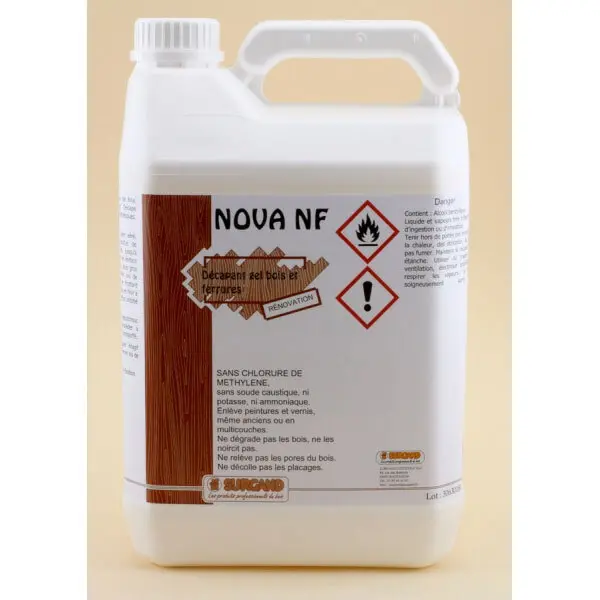 Décapant incolore bois et ferrures 5 litres - Nova Gel NF