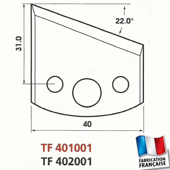 Fers de toupie profilés Ht 40 mm ép. 4 mm