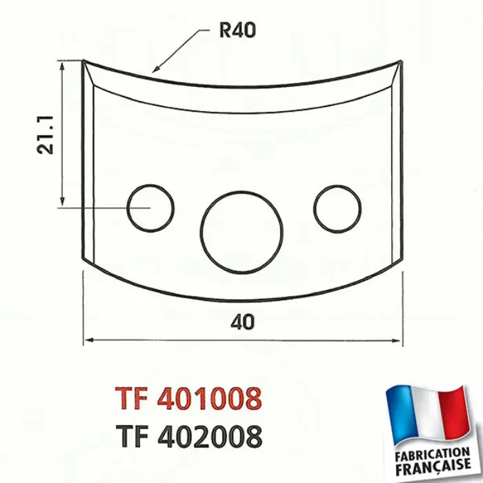 Fers de toupie profilés Ht 40 mm ép. 4 mm
