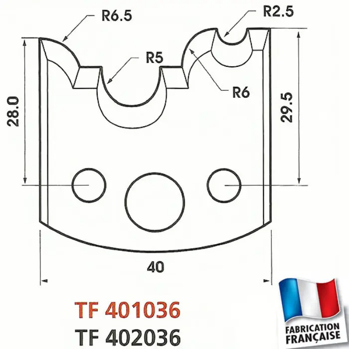 Jeu de 2 fers profilés Ht 40 mm ép. 4 mm
