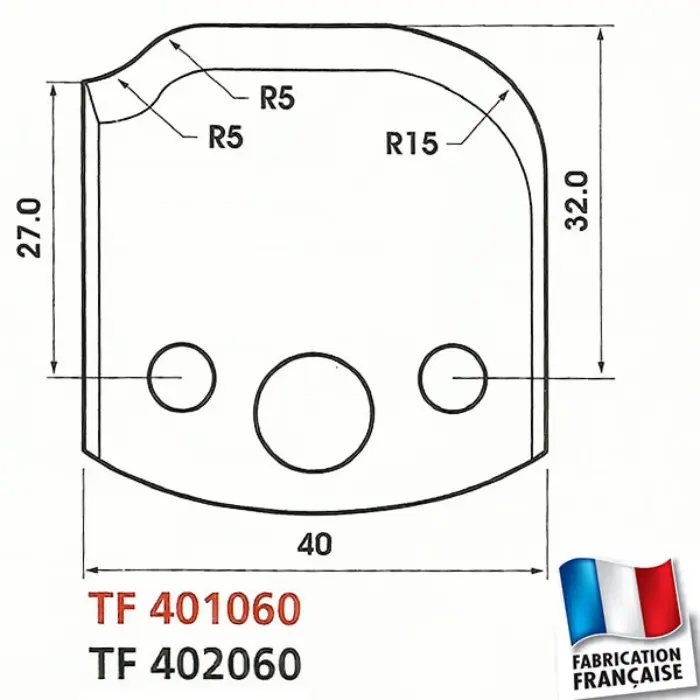 Fers profilés toupie Ht 40 mm ép. 4 mm
