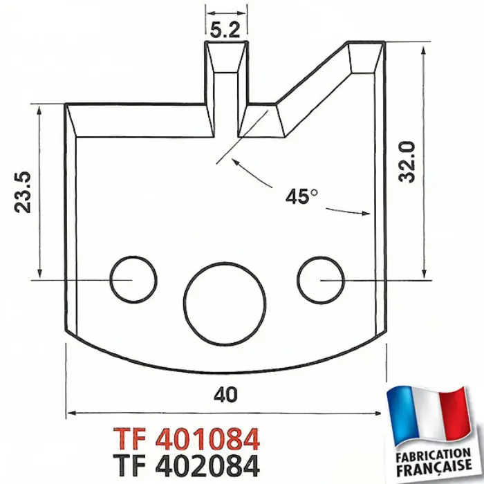 Fers de toupie profilés Ht 40 mm ép. 4 mm