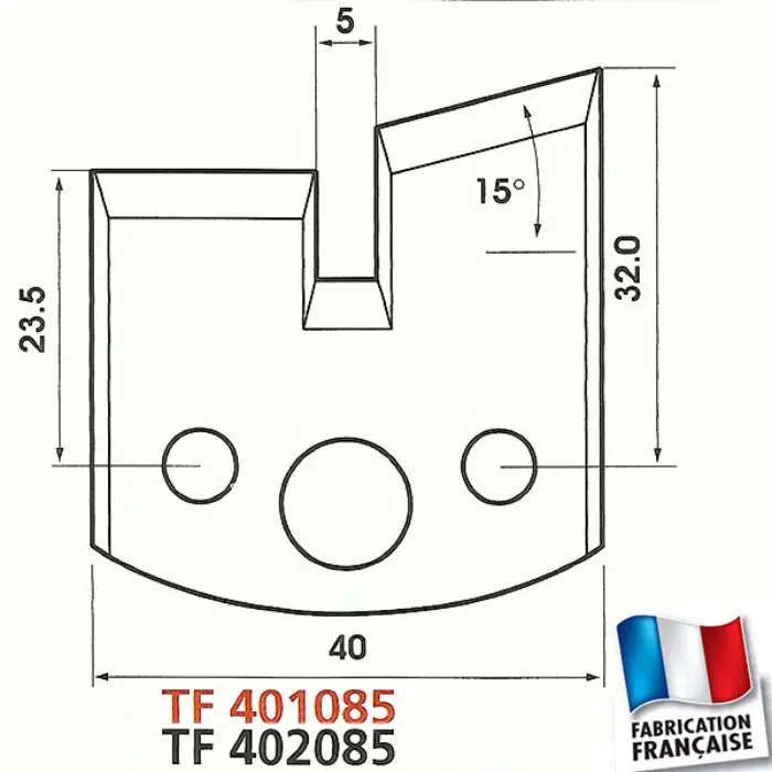 Fers de toupie profilés Ht 40 mm ép. 4 mm