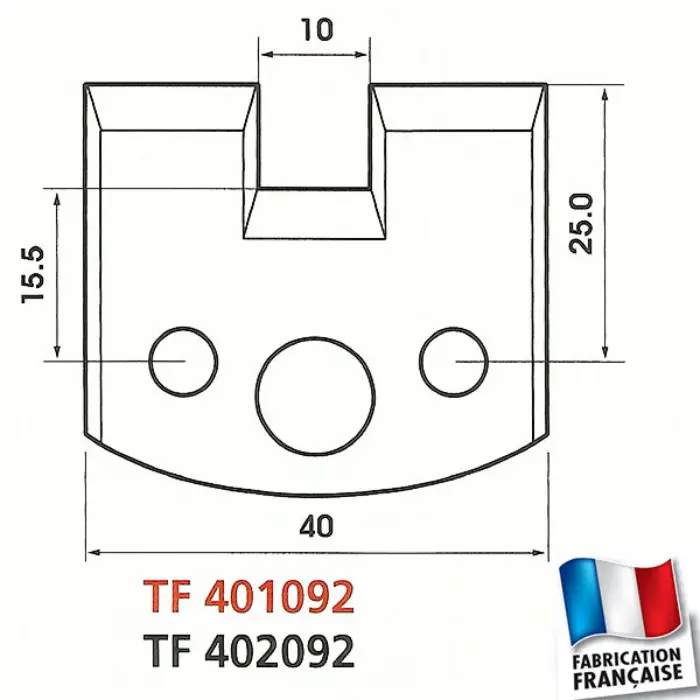Fers de toupie profilés Ht 40 mm ép. 4 mm