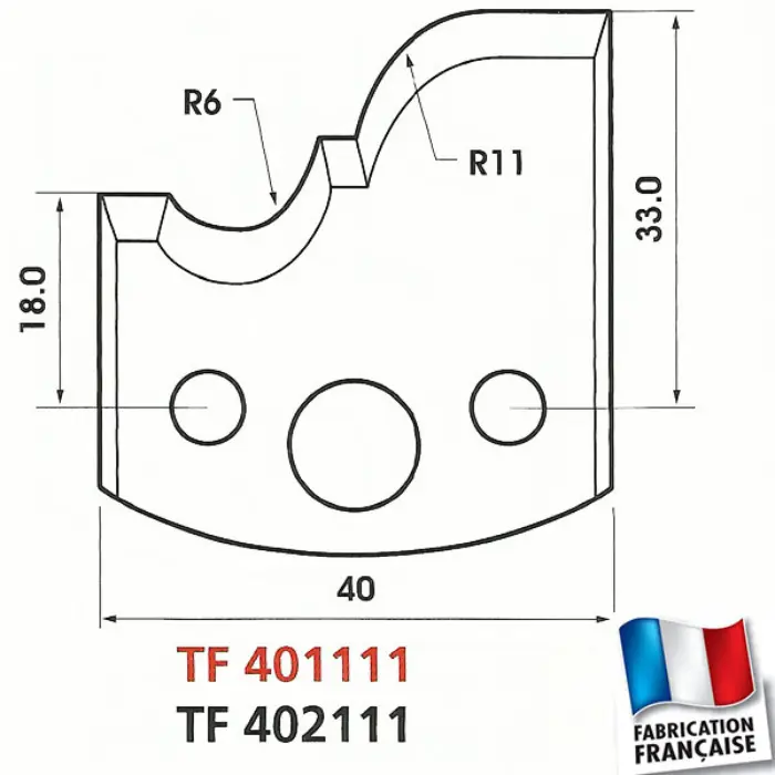 Fers de toupie profilés H 40 mm ép. 4 mm