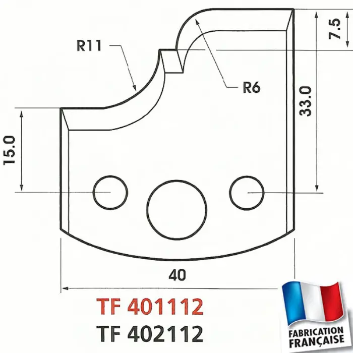 Fers de toupie profilés H 40 mm ép. 4 mm