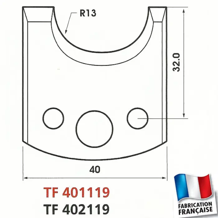 Fers de toupie profilés Ht 40 mm ép. 4 mm