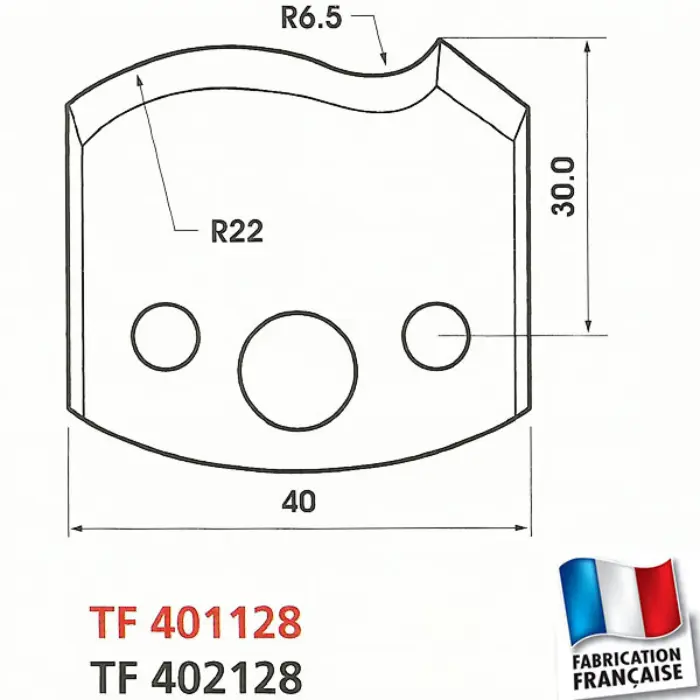 Fers de toupie demi-rond H 40 mm n°093