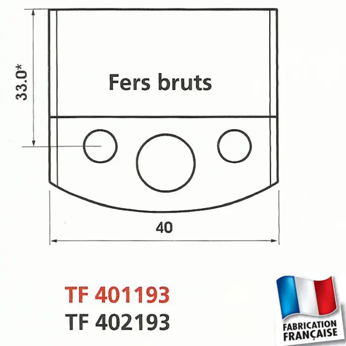 Fers de toupie bruts H 40 mm n°117