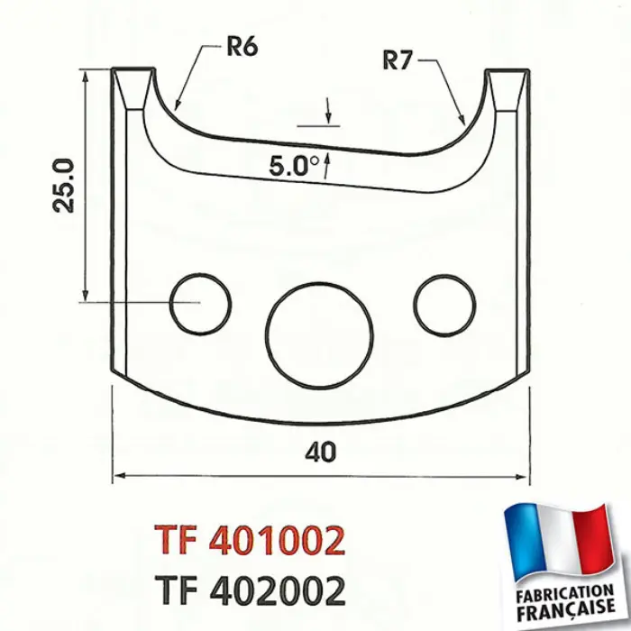 Contre-fers profilés HT 40 mm ép. 4 mm jeu de 2