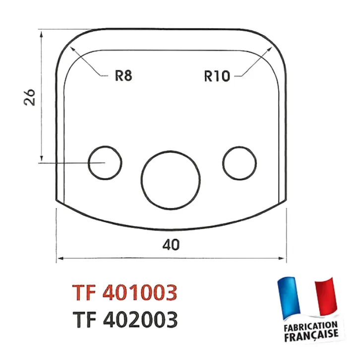 Contre-fers profilés HT 40 mm ép. 4 mm jeu de 2