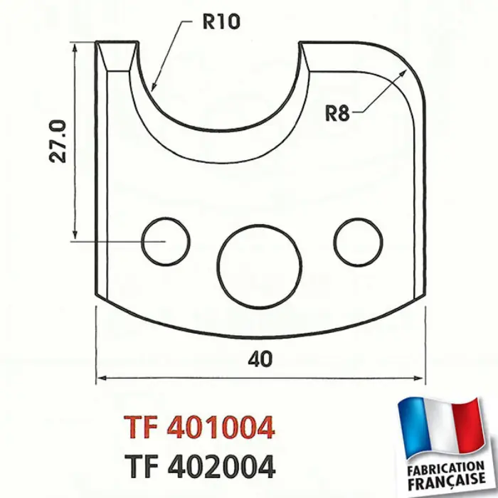 Contre-fers profilés HT 40 mm ép. 4 mm jeu de 2