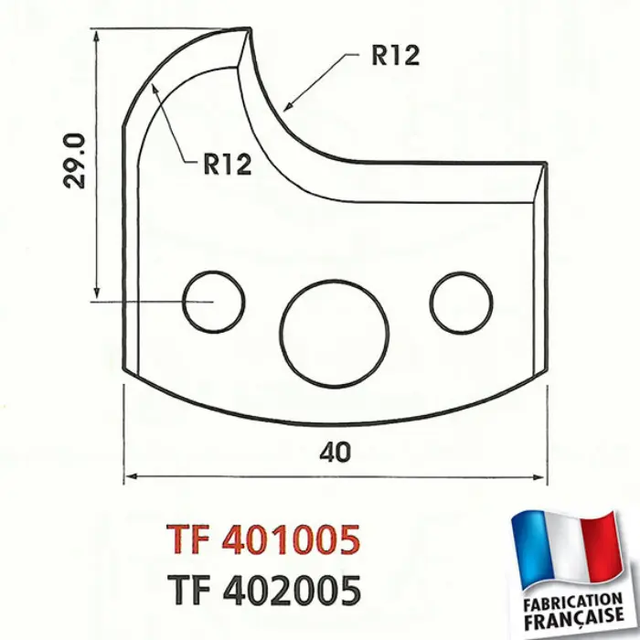 Jeu de 2 contre-fers profilés HT 40 mm ép. 4 mm