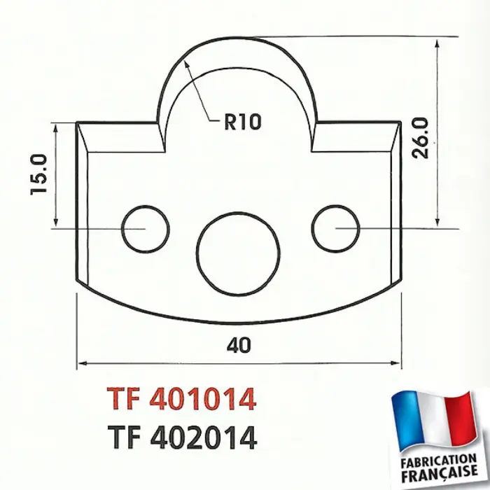 Jeu de 2 contre-fers profilés HT 40 mm ép. 4 mm