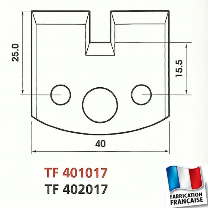 Contre-fers profilés HT 40 mm ép. 4 mm (jeu de 2)