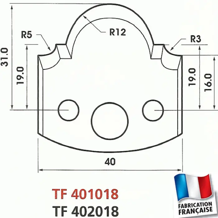 Contre-fers profilés HT 40 mm ép. 4 mm (jeu de 2)