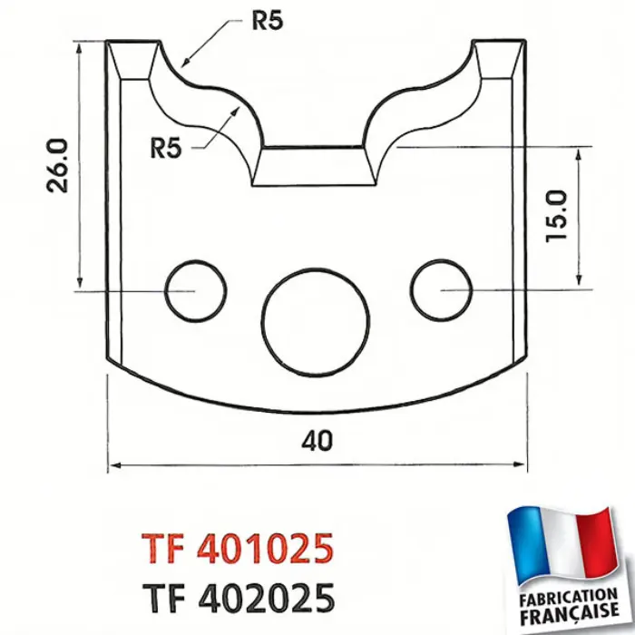 Contre-fers profilés HT 40 mm ép. 4 mm (jeu de 2)