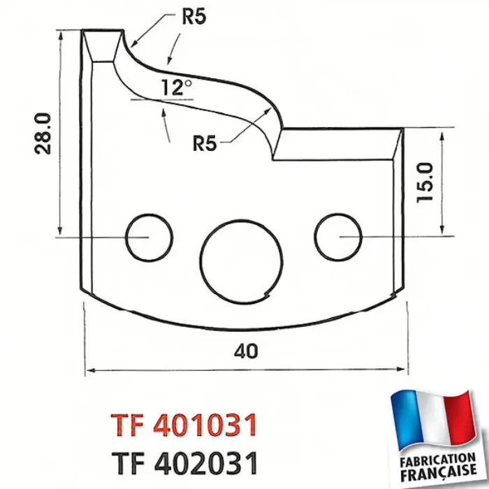 Contre-fers profilés HT 40 mm ép. 4 mm (jeu de 2)