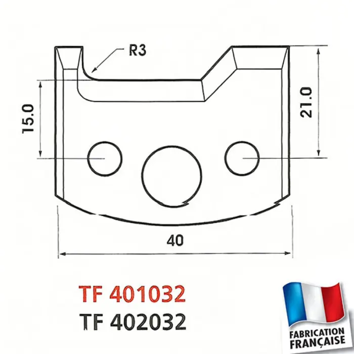 Contre-fers profil/contre-profil n°124 Ht 40 mm ép. 4 mm