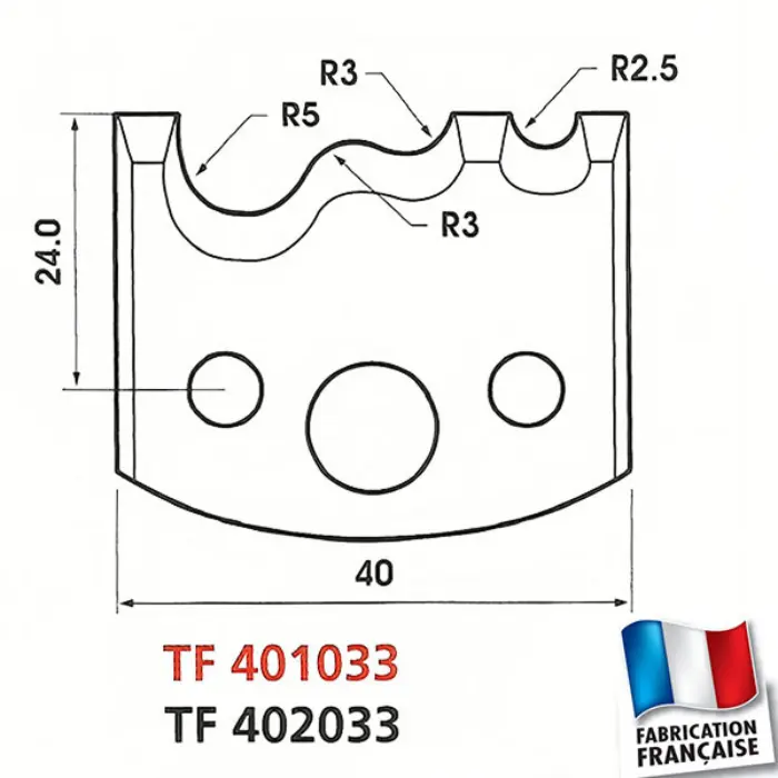 Contre-fers profilés HT 40 mm ép. 4 mm (jeu de 2)