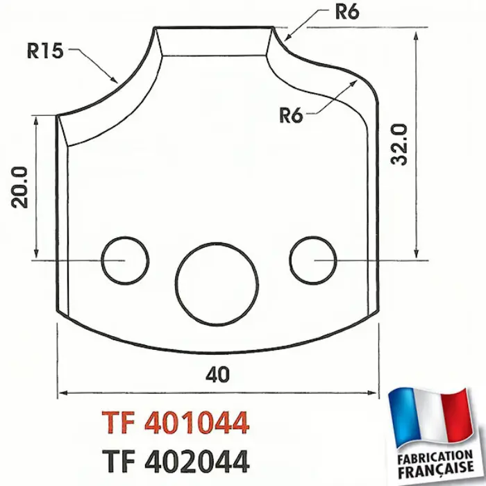 Contre-fers profilés HT 40 mm ép. 4 mm (jeu de 2)