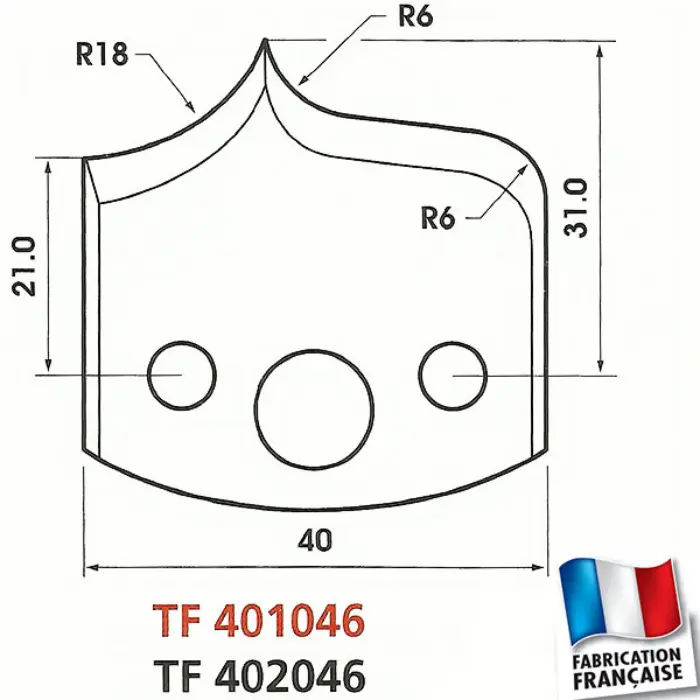 Contre-fers profilés HT 40 mm ép. 4 mm (jeu de 2)