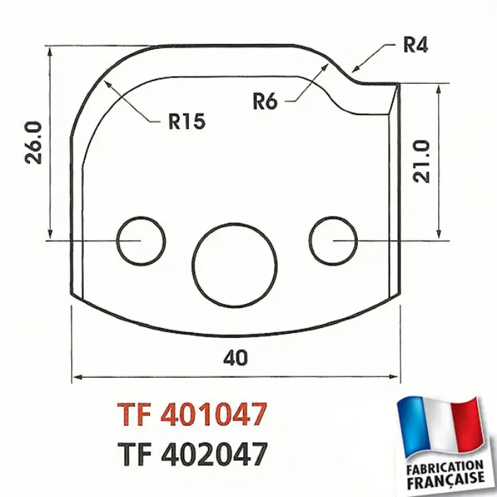 Contre-fers profilés HT 40 mm ép. 4 mm (jeu de 2)