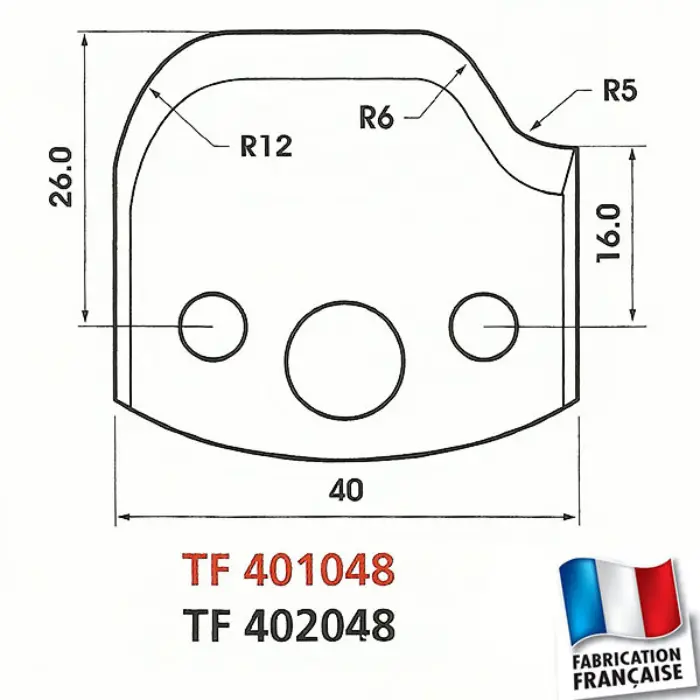 Contre-fers profilés HT 40 mm ép. 4 mm (jeu de 2)