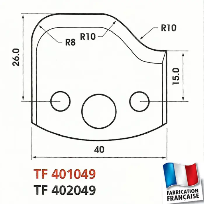 Contre-fers profilés HT 40 mm ép. 4 mm (jeu de 2)