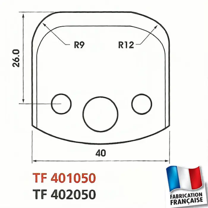 Contre-fers profilés HT 40 mm ép. 4 mm (jeu de 2)