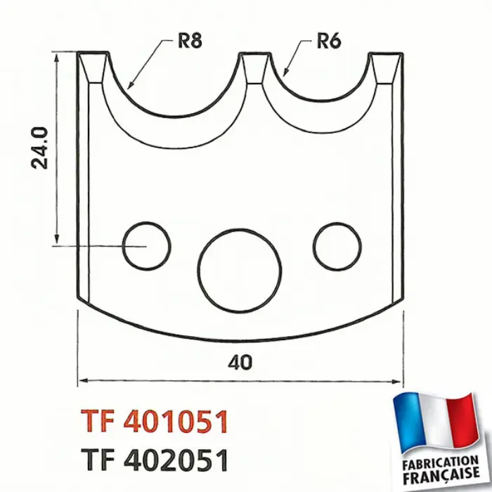Contre-fers profilés HT 40 mm ép. 4 mm (jeu de 2)