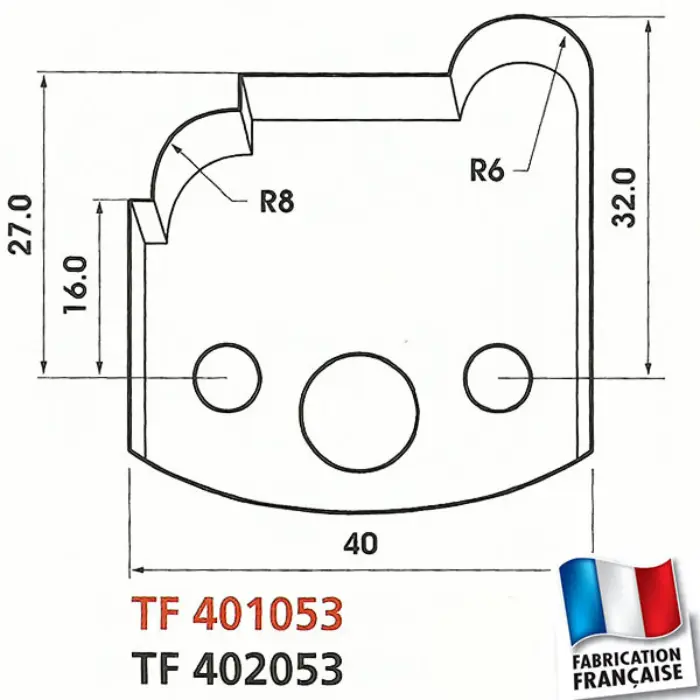 Contre-fers profilés HT 40 mm ép. 4 mm (jeu de 2)