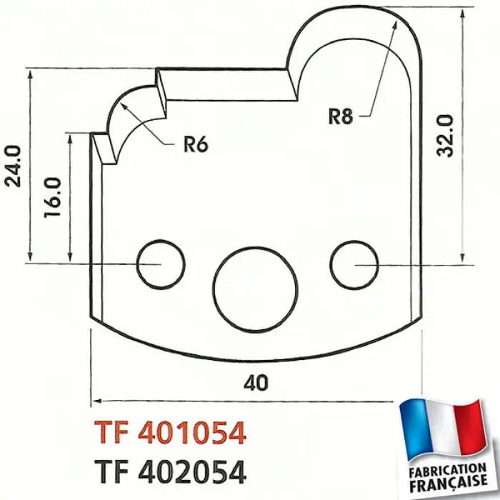 Contre-fers profilés HT 40 mm ép. 4 mm (jeu de 2)