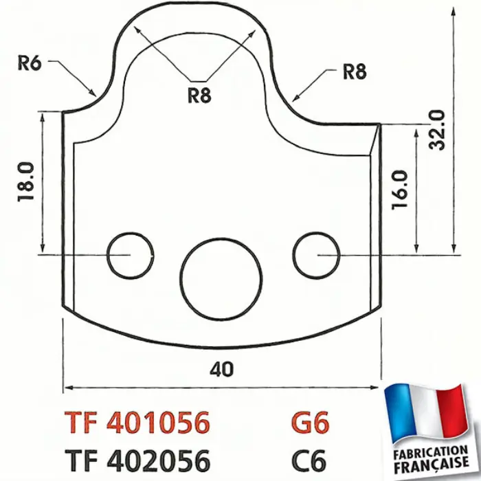 Contre-fers profilés HT 40 mm ép. 4 mm (jeu de 2)