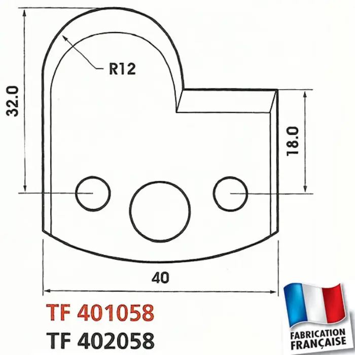 Contre-fers profilés HT 40 mm ép. 4 mm (jeu de 2)